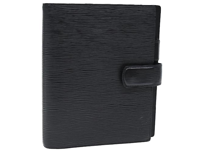 LOUIS VUITTON Epi Agenda GM Tagesplaner-Umschlag Schwarz R20212 LV Auth am6124 Leder  ref.1376489