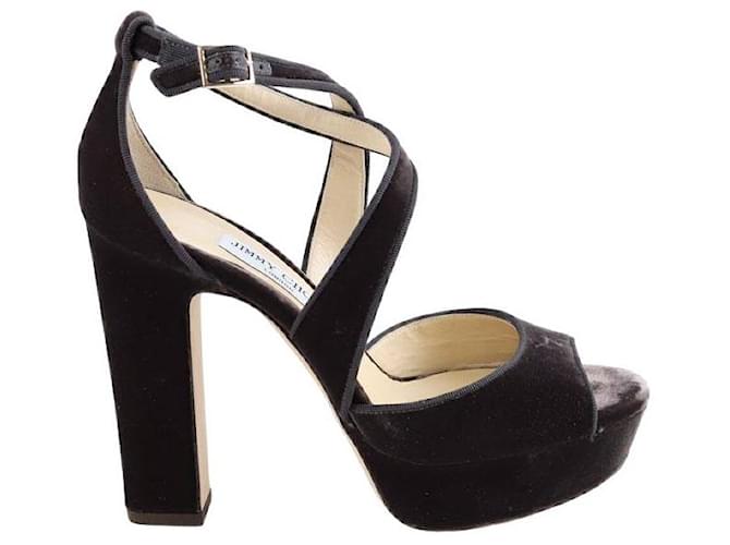 Jimmy Choo velvet heels Black  ref.1376514