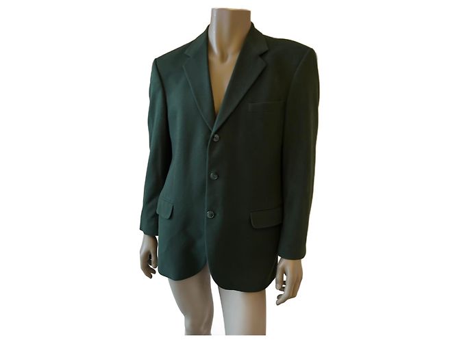 Courreges Blazer Courrèges verde scuro in lana e cashmere