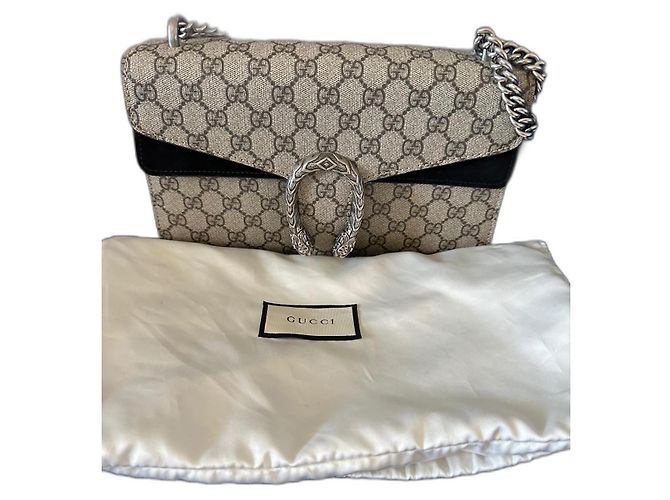 Bolso de mano Gucci Dionysus en gamuza beige