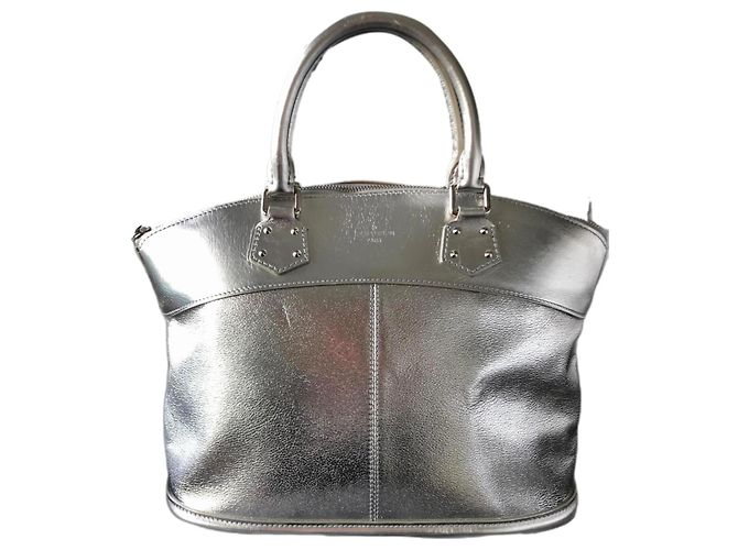 Louis Vuitton Suhali Lockit MM Bolsa de couro prateada Prata