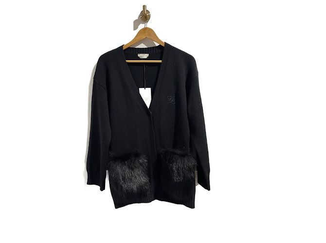 FENDI Strickwaren T.IT 42 Wolle Schwarz 