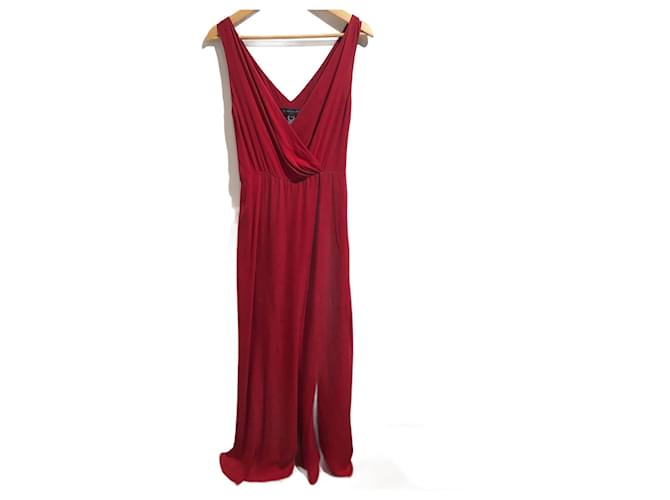 RALPH LAUREN Vestidos T.US 4 Seda Roja  ref.1376667