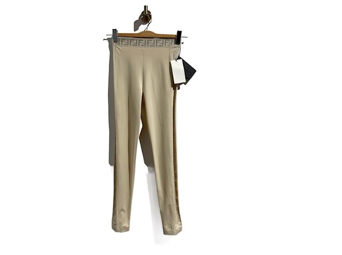 FENDI  Trousers T.International XS Synthetic Beige  ref.1376674