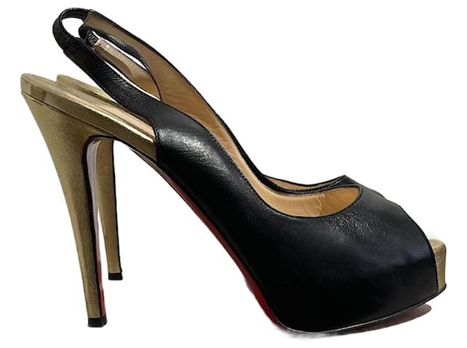 CHRISTIAN LOUBOUTIN  Heels T.EU 40.5 Leather Black  ref.1376678