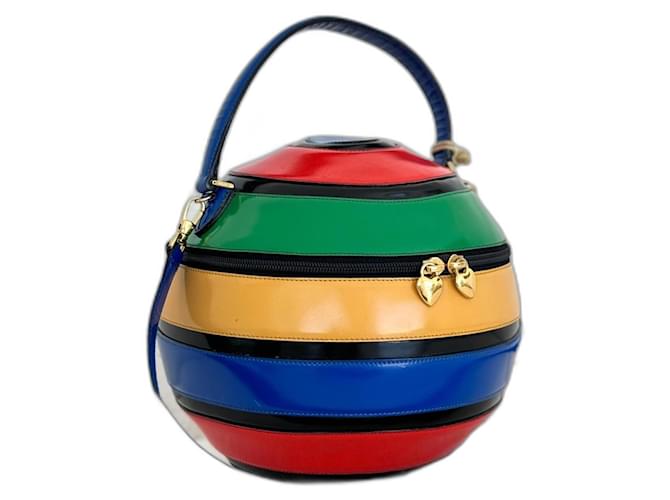 ULTRA RARE 1998 Moschino beach ball bag Multiple colors Leather  ref.1376731