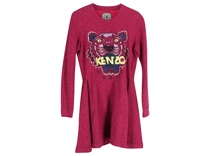 Kenzo Tiger Flared Dress in Pink Cotton  ref.1376757