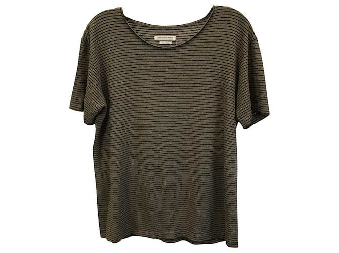 Isabel Marant Étoile gestreiftes T-Shirt aus grüner Baumwolle  ref.1376766