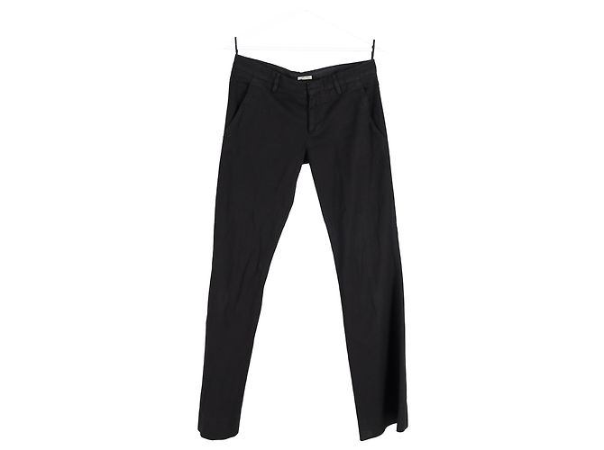 Miu Miu Hose mit niedriger Taille aus schwarzer Baumwolle