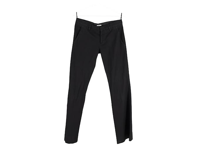 Pantaloni Miu Miu a vita bassa in cotone Nero  ref.1376767