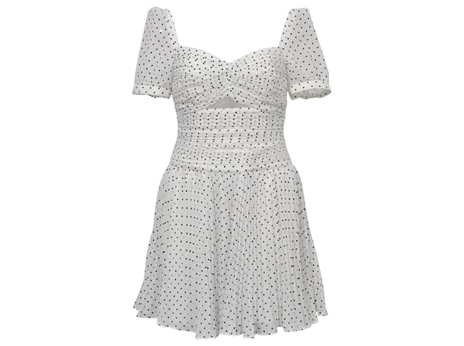 Self portrait Self-Portrait Polka Dot Mini Dress in White Polyester  ref.1376791