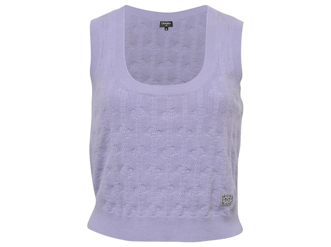 Chanel Knit Vest in Pastel Purple Cashmere Wool  ref.1376796