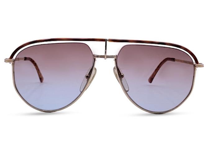 Christian Dior Vintage Unisex Pilotensonnenbrille 2582 41 56/16 135mm Golden Metall  ref.1376805