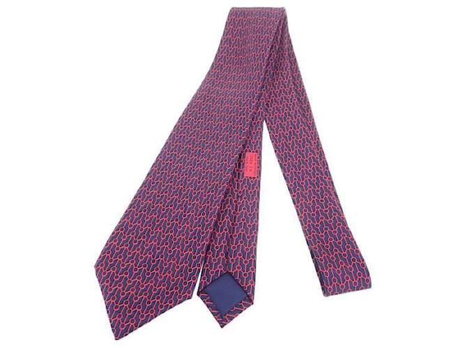 Hermès Corbata de sarga de seda Hermes Corbata de lona 7024 TA en excelentes condiciones Lienzo  ref.1376863