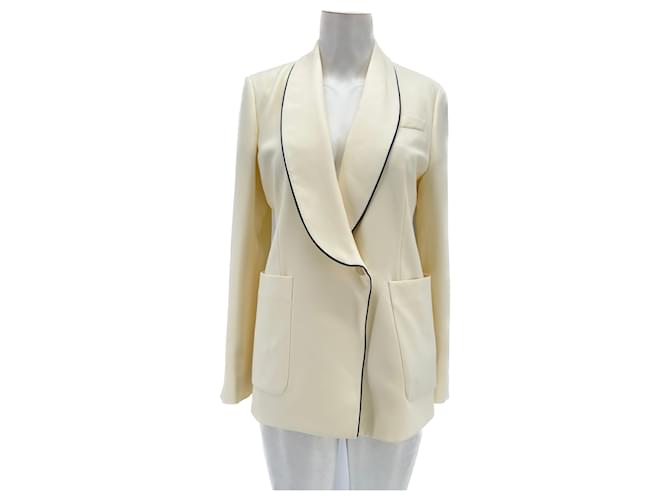 LORO PIANA Chaquetas T.IT 42 Seda Blanco  ref.1376934