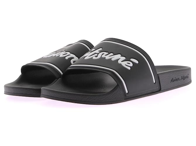 Autre Marque MAISON KITSUNE  Sandals T.EU 43 Plastic Black  ref.1376941