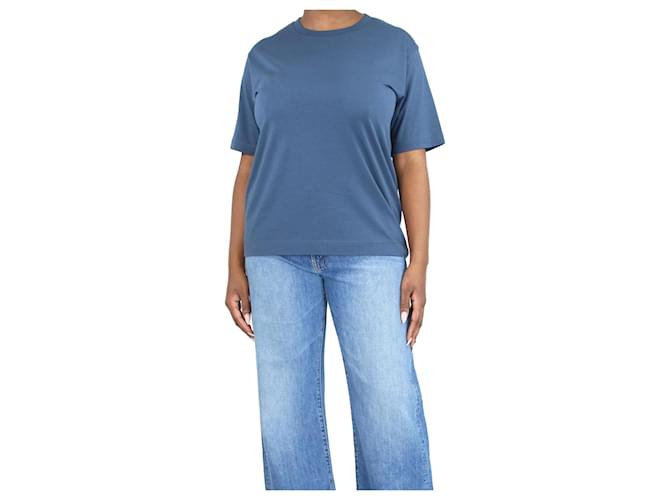 Dries Van Noten Blaues Kurzarm-T-Shirt - Größe M Baumwolle  ref.1376963