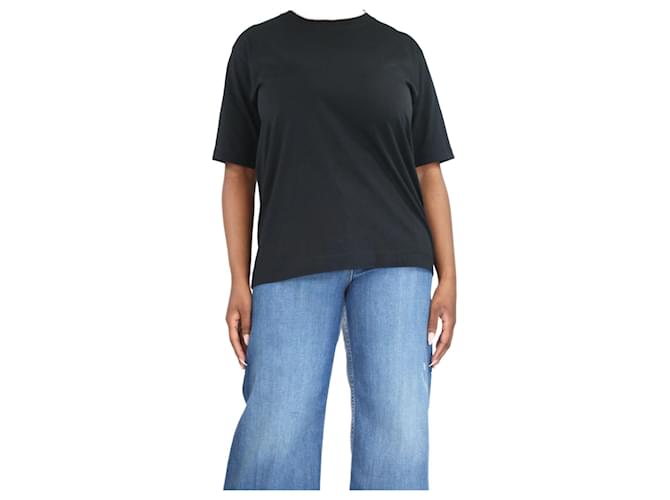 Dries Van Noten Black short-sleeved t-shirt - size L Cotton  ref.1376964