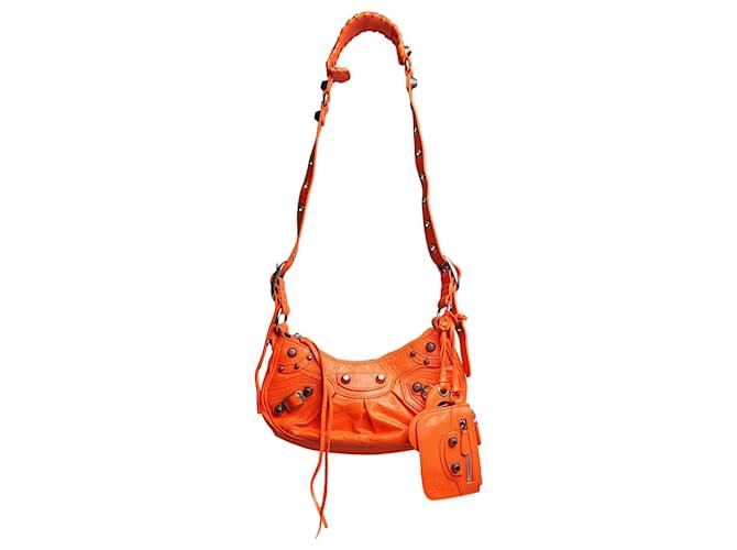 Balenciaga Orange Le Cagole XS shoulder bag Leather  ref.1376966
