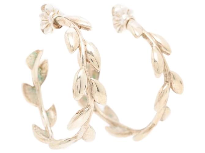 Tiffany & Co Boucles d'oreilles créoles feuille d'olivier en argent sterling Argenté  ref.1376975