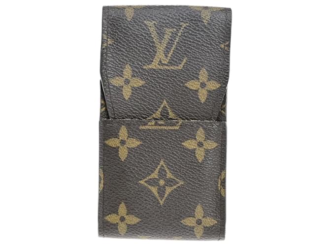 Louis Vuitton Etuit à cigarros Marrom Lona  ref.1377029