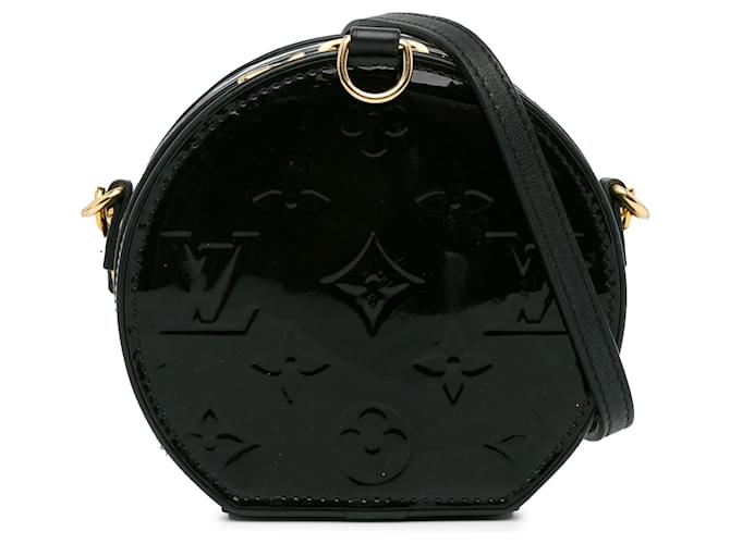 Louis Vuitton Black Vernis Mini Boite Chapeau Souple Preto Couro Couro envernizado  ref.1377096