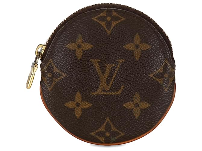 Portamonete rotondo Porte-Monnaie con monogramma marrone Louis Vuitton Tela  ref.1377119