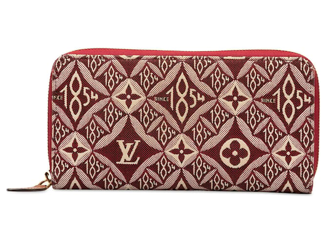 Louis Vuitton Red Monogram Jacquard Since 1854 Zippy Long Wallet Cloth  ref.1377132