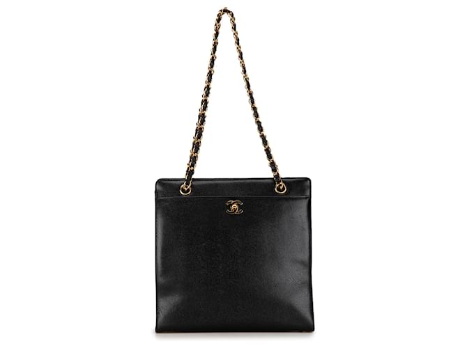 Bolsa Chanel preta CC Caviar de couro Preto  ref.1377148