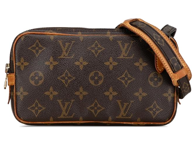 Louis Vuitton Brown Monogram Pochette Marly Bandouliere Leather Cloth  ref.1377165
