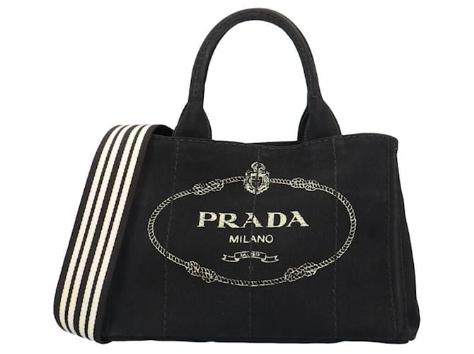 Prada Canapa Preto Lona  ref.1377195