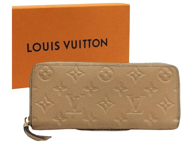 Louis Vuitton Portefeuille clemence Bege Couro  ref.1377237