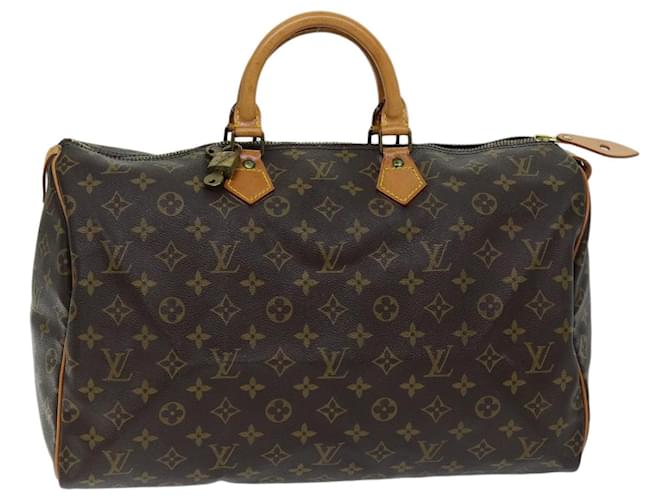 Louis Vuitton Speedy 40 Braun Leinwand  ref.1377257