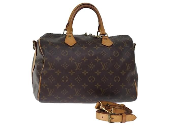 Louis Vuitton Speedy Bandoulière 30 Braun Leder  ref.1377259