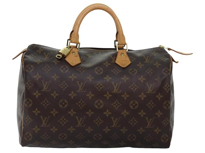 Speedy Louis Vuitton Rápido 35 Marrom Lona  ref.1377262