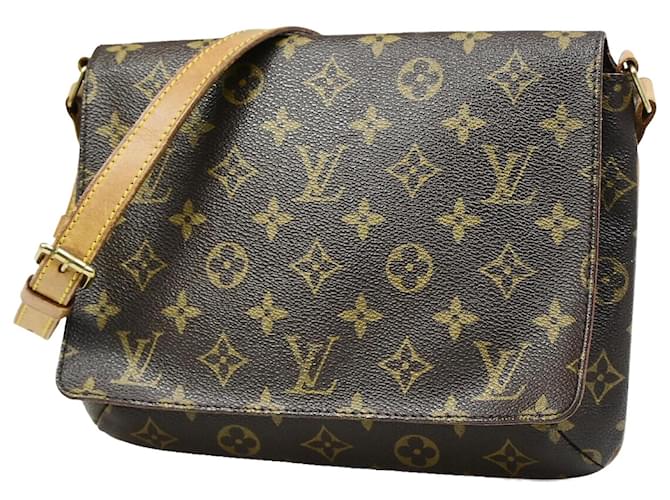 Louis Vuitton Musette Tango Brown Cloth  ref.1377264