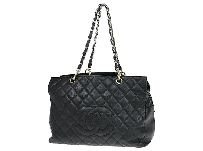 Chanel Shopping Black Leather  ref.1377277