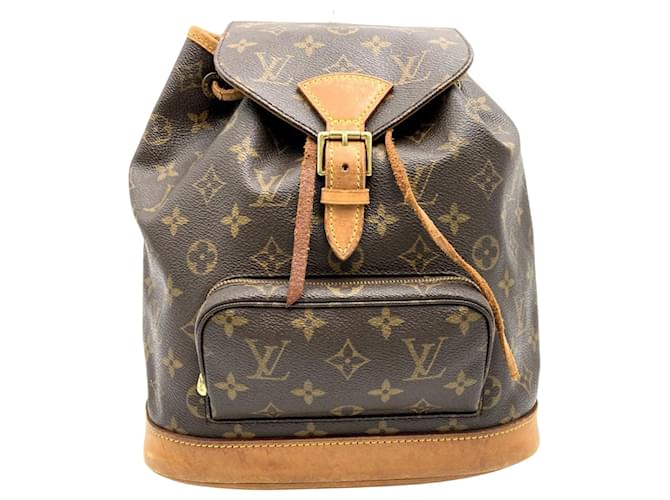 Louis Vuitton Montsouris MM Braun Leinwand  ref.1377322