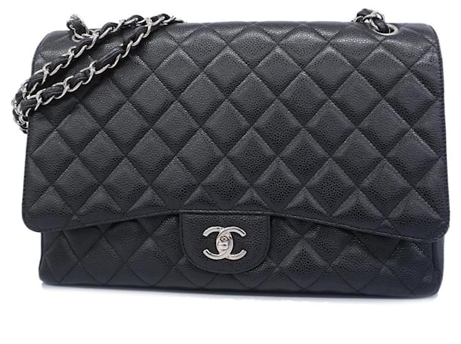 Timeless Chanel Matelassé Preto Couro  ref.1377354