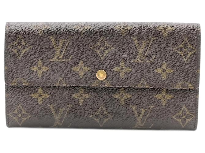 Louis Vuitton Portefeuille Sarah Marrom Lona  ref.1377379