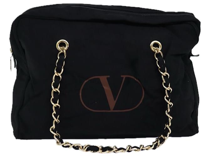 Valentino Garavani V logo Black Cloth  ref.1377397