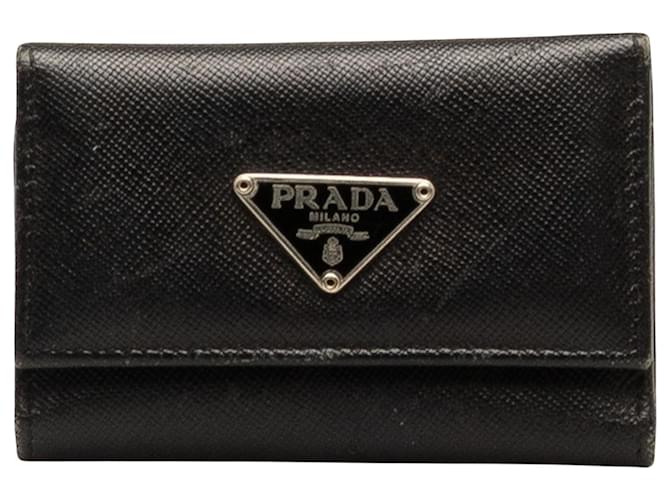 Prada Saffiano Preto Couro  ref.1377526