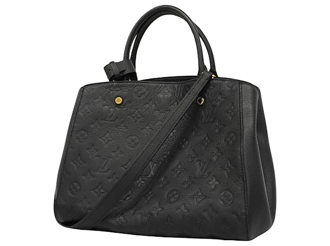 Louis Vuitton Montaigne Negro Cuero  ref.1377573