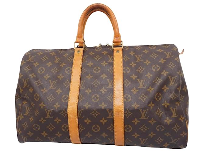 Louis Vuitton Keepall 45 Marrom Lona  ref.1377589