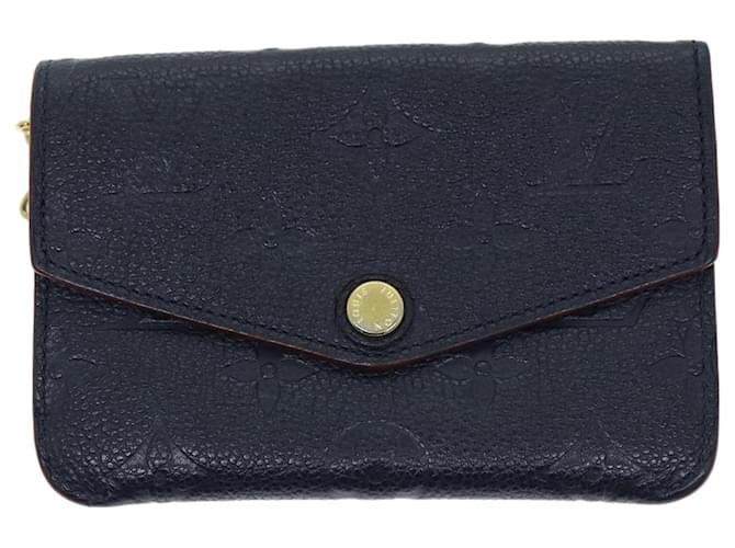 Louis Vuitton Pochette Clés Cuir Bleu Marine  ref.1377634