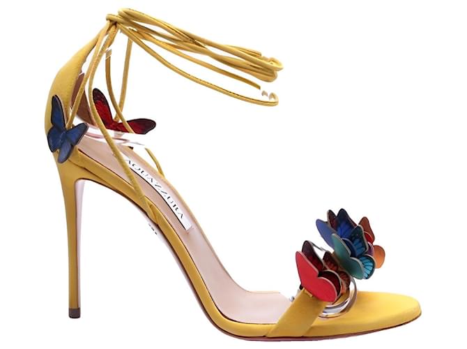 Aquazzura Sandali Giallo Pelle  ref.1377662