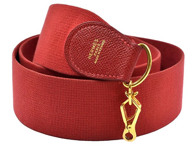 Hermès Shoulder Strap Red Leather Gold Hardware