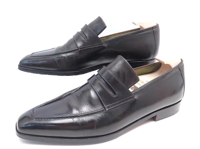 CHAUSSURES BERLUTI MOCASSINS ANDY DEMESURE 7 41 CUIR EMBAUCHOIRS SHOES Noir  ref.1377740