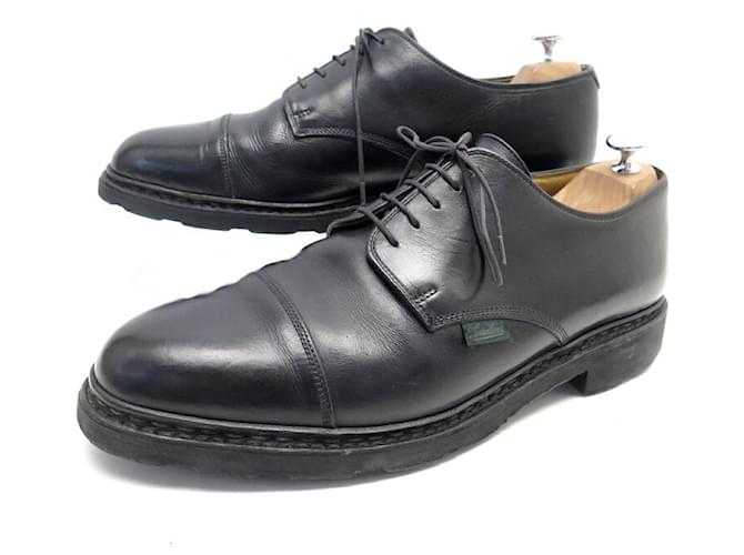 PARABOOT DERBY SHOES AZAY GRIFF 11 45 BLACK LEATHER BLACK LEATHER SHOES  ref.1377745