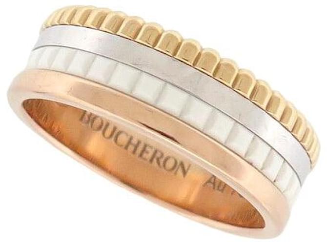 BOUCHERON QUATRE ANEL PEQUENO BRANCO JRG01596 55 EM OURO 18K 6.2GR ANEL DE OURO Ouro amarelo  ref.1377748